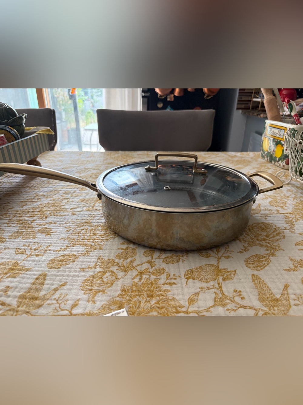 Stainless Steel Sauté Pan with Glass Lid - Silver